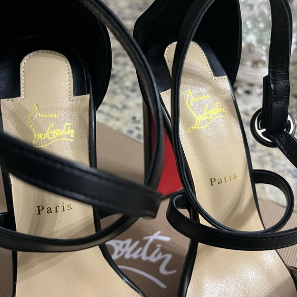 🖤 Black Strappy Heels Sandals ❤️ 39 - Picture 6 of 11